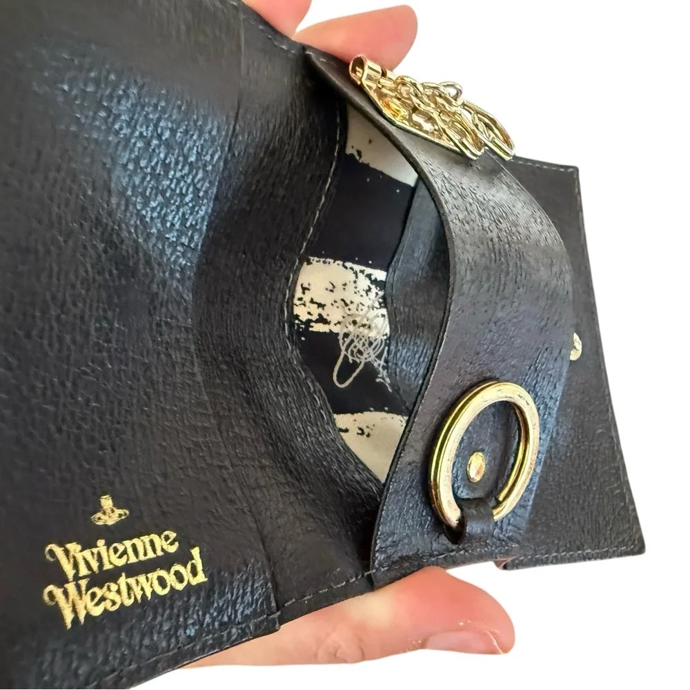 VIVIENNE WESTWOOD Black Four-Ring Key Holder Orb Design Unisex w Box & Bag NIB